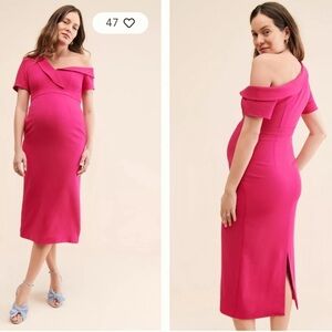 Anthro Emilia George Lauren Maternity Off The Shoulder Cocktail Dress Size Large